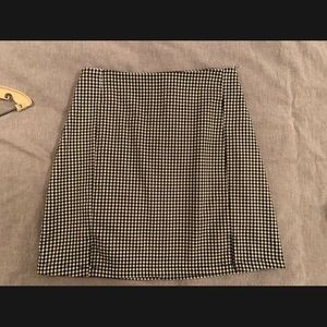 Brandy Melville black checkered front slit mini skirt